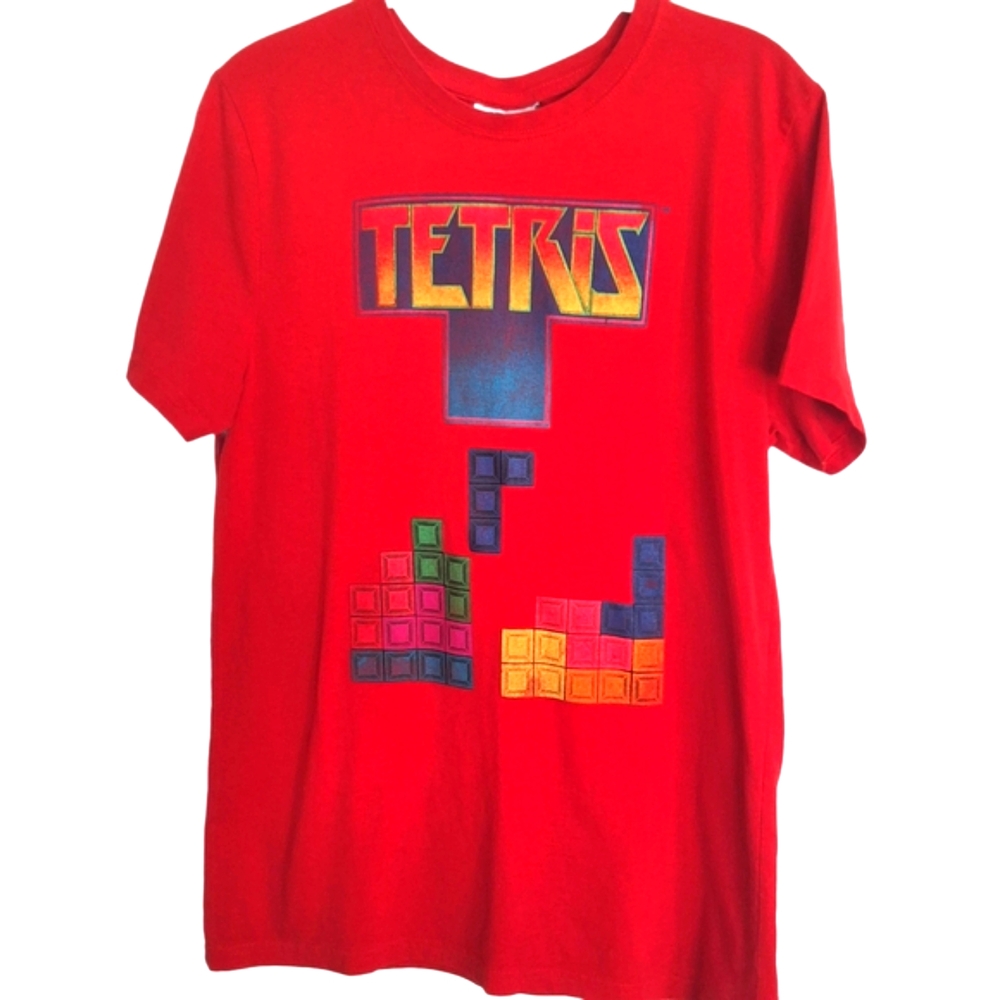 Vintage Inspired Red Tetris Graphic T-Shirt